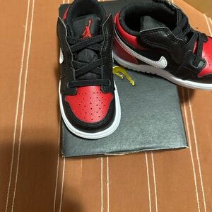 Jordan Kids Black and Red Sneakers